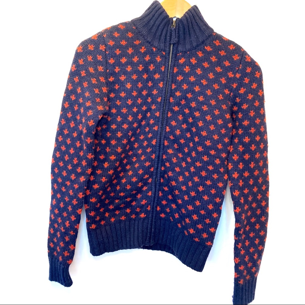 NWT Jacquard Knit Zipup Cardi